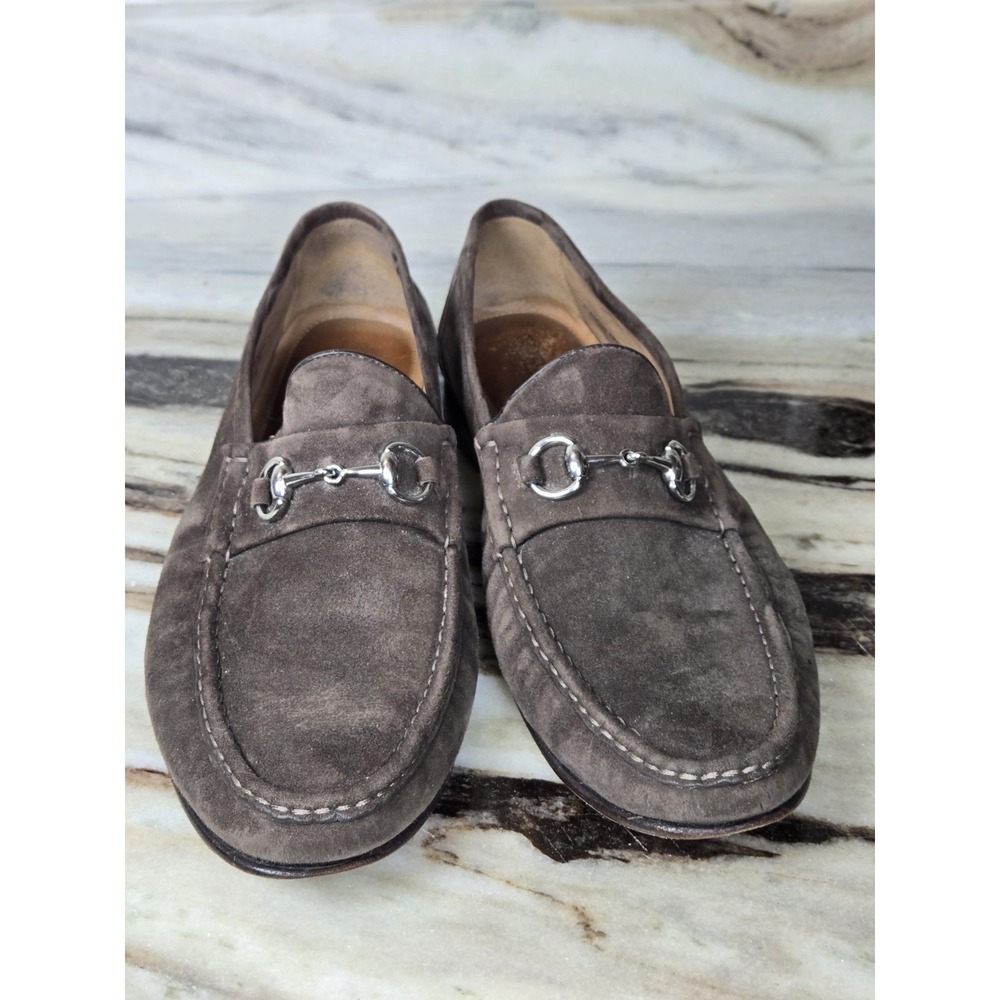 Peter Huber Horsebit Buckle Chocolate Suede Loafers Men's size 11 - Picture 2 of 16